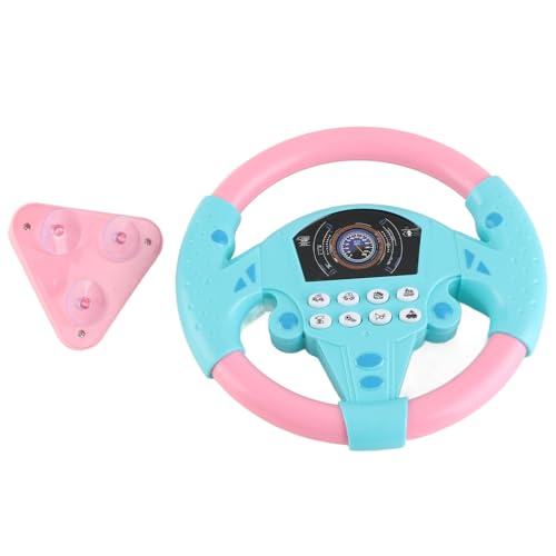 Gegong Pädagogisches Copilot-Lenkrad für Kinder mit Musik, intelligentes Spielzeug-Lenkrad für Kinder, Auto-Lenkwerkzeug (Rosa blau)