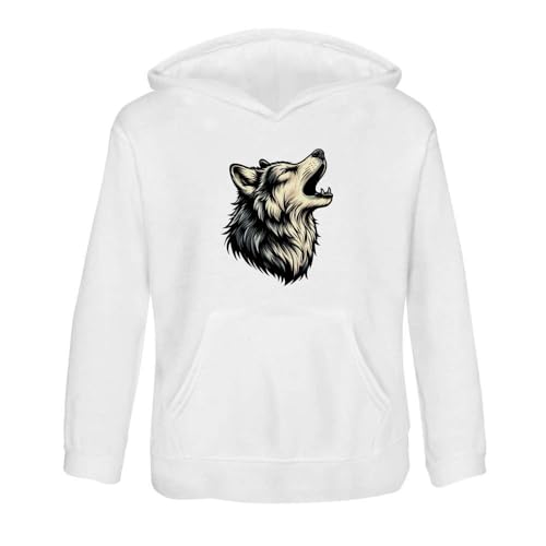 Azeeda 'Howling Wolf Portrait' Children's Hoodie/Hooded