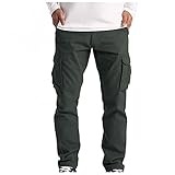 Cargohose Herren Outdoorhose Unifarben Arbeitshose mit 6 Taschen Cargo Hose Bequem Freizeithose Tactical Hose Wanderhose Streetwear Große Größe Trainingshose Outdoorhose für Jagd Wandern Camping