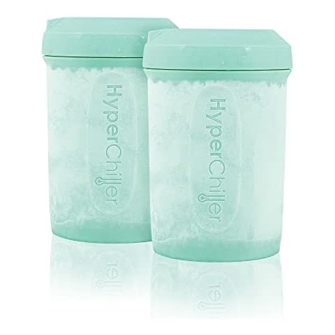 HyperChiller EBC-1023M 2-Pack Patented Coffee Beverage Cooler, Ready in One Minute, Reusable for Iced Tea, Wine, Spirits, Alcohol, Juice, 12.5 OZ, Mint, Plastic Cover