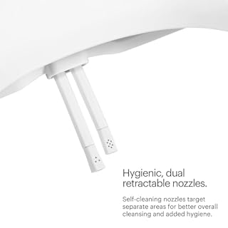 Brondell Bidet Toilet Seat, Non-Electric Swash Ecoseat, Fits Elongated Toilets, White - Dual Temperature, Dual Nozzle System - Bidet with Easy Installation