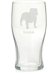 Engraved British Bulldog Pint Glass | English Bulldog Owner Gift