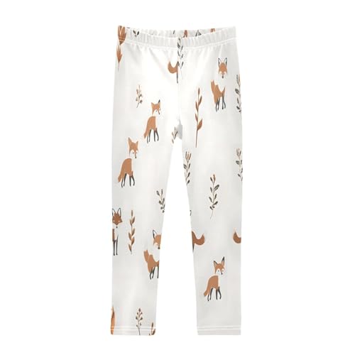 Toddler Girls Leggings Printed Yoga Pants Leggings Fox Leaves for Kids