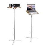 ETHU Supporto da pavimento per computer portatile, regolabile in altezza, con una sola mano, treppiede con blocco di sicurezza, supporto per laptop resistente per casa, ufficio, studio