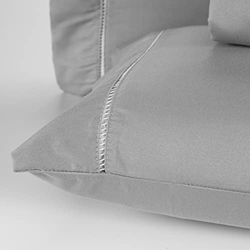 Jogo De Lençol 400 Fios Percal Poliéster Liso Toque Macio com Elástico Diversos Tamanho Solteiro Cas