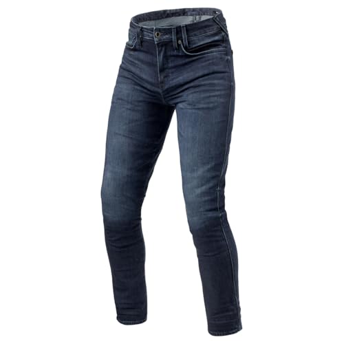 REV'IT! Men's Carlin Skinny-Fit Motorcycle Jeans (Dark Blue Used - 36Wx30L)