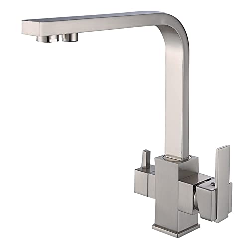 Mitigeur de cuisine en laiton massif chrome avec filtre eau potable