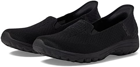 SKECHERS Women's Reggae Fest 2.0-Guiding Light Slip-INS Loafer, Black, 6 | Image 3