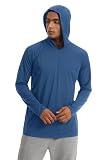 KEFITEVD Męskie Szybkoschnące Bluzy z Długim Rękawem Cienkie Lekkie topy Turystyczne T-shirt do Surfingu na Plaży,Niebiesko Szary,L