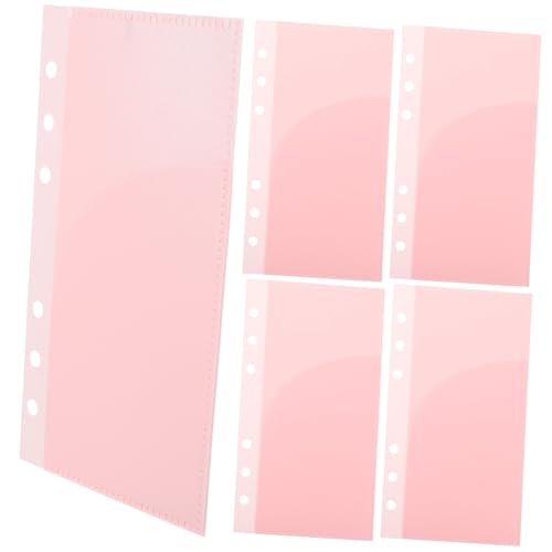 Angoily 5 Stück a6 Ordner Budget Haushaltsbuch Sparordner lose bilanzierung aufbewahrungssack satteltache organizer bag austauschbare Ordnertasche wiederverwendbare Ordnertasche pp Rosa