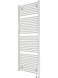HEATSUPPLY Handtuchheizkörper Seitenanschluss 1800 x 600mm weiß - Badheizkörper mit Seitenanschluss unten links oder rechts