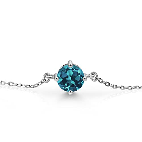 Gem Stone King Gemstone Birthstone Solitaire Bracelet For Women | 925 Sterling Silver | Round 6MM | Gift for Her Women Wife Mom Lady Daughter | Adjustable Bolo Bracelet | Easy-On Easy-Off2