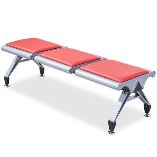 3-Seat Waiting Room Bench Chair - Durable Cold-Rolled Steel, Non-Slip