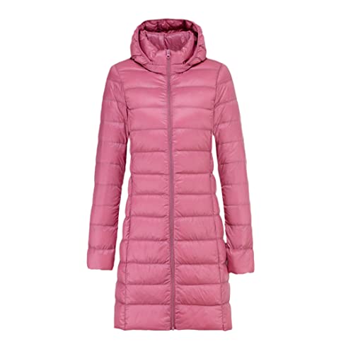 Manteau long chaud en duvet anti-froid veste compressible rose pour femme active