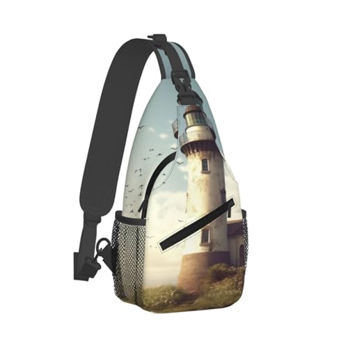 Bolso cruzado casual Old Lighthouse para hombre y mujer miniatura 2