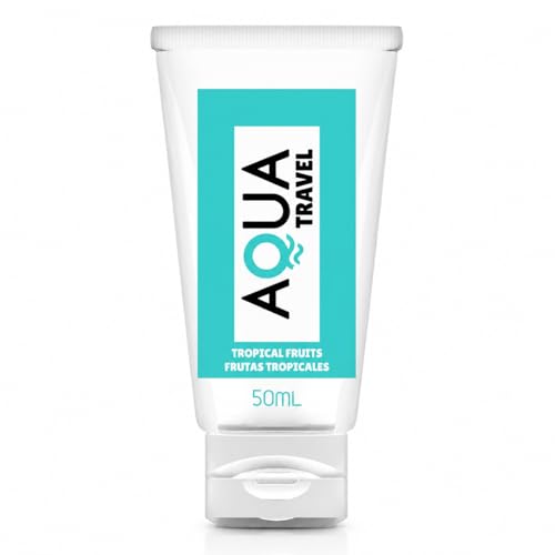 Lubricante Base de Agua con Sabores y Natural 50 ml, Lubricante Natural para Parejas, Formato Viaje Compacto Fácil de Limpiar (tropical)
