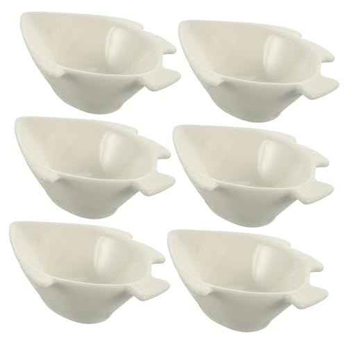 SMASOLO 6 pezzi Ciotole in Ceramica Creative Forma di Pesce Piccole per Salse e Snack per Condimenti e Antipasti Versatili e Facili da Pulire
