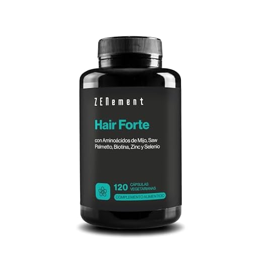 Hair Forte, Biotina para el cabello | con Aminoácidos de Mijo, Saw Palmetto, Zinc y Selenio | Hair Vitamins, Pastillas para el crecimiento del cabello 120 Cápsulas | Zenement
