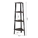 VASAGLE Corner Shelf Stand, 4-Tier Corner Bookshelf, Industrial Corner Ladder Shelf, Plant Stand Display Shelf for Living Room, Office, Kitchen, Rustic Dark Brown and Black ULLS34BF