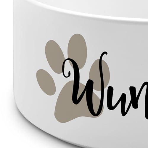 PrintPlanet® - Futternapf mit Name oder Text personalisiert – Für Hunde - Napf Hundenapf Wassernapf selbst gestalten - Layout 02