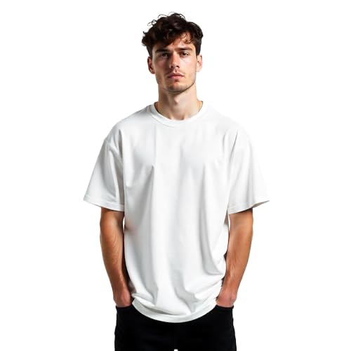 Image of Nobero 100% Cotton Oversized T Shirts for Men Stylish | Oversized Fit | Solid T Shirts for Men 180 GSM Combed Cotton | Round Neck Half Sleeve