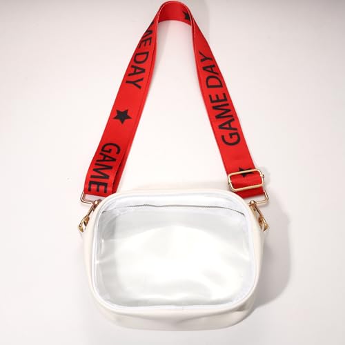 Image of Game Day Purse Strap Replacement Crossbody Wide Shoulder Strap Star Football Strap for Stadium Approved Clear Bag