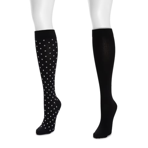Image of MUK LUKS Women's 2 Pair Pack Nylon Compression Knee High Socks