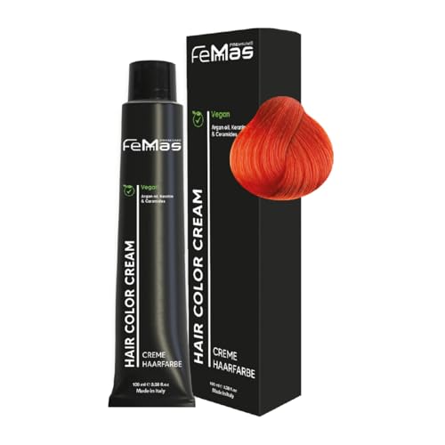 FemMas Haarfarbe Pure & Mix Kupfer I Creme Haarfarbe mit Arganöl, Keratin & Ceramiden I Als dauerhafte Haarfärbung oder Tönung für strahlende, haltbare Farbergebnisse I 100 ml