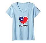 Photo Gallery taiwan flag cuore maglietta con collo a v Photo Gallery taiwan flag cuore maglietta con collo a v