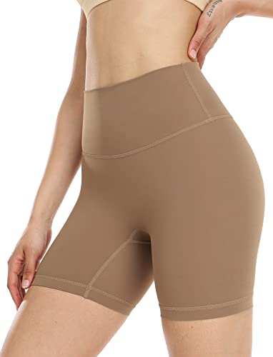 Image of icyzone High Waisted Workout Biker Shorts for Women, Yoga Gym Running Compression Spandex Shorts 4 inch /6 inch