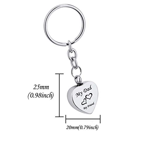 weikui My Dad My Friend Pendant Cremation Urn Keychain Memorial Keepsake Key Chain Ashes Jewelry with Free Engraved2