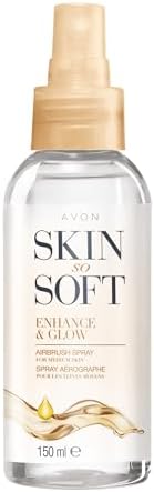 AVON SKIN SO SOFT Enhance & Glow Airbrush Tanning Spray, 150ml, Sun-Kissed Glow, Quick Drying 150 ML (2-PACK)