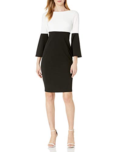 calvin klein bell sleeve dress with pearls