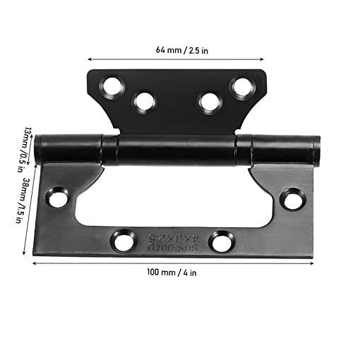 Jeuihau 12 Pack 4 X 3 Inch Black Non Mortise Door Hinges, Stainless Steel Door Hinges With Mounting Screws, Non-Mortise Mute Door Hinges For Heavy Weight Door, Cabinet #TOP1