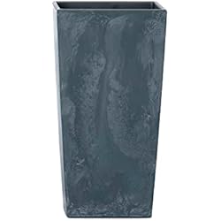 Macetero Alto Alargado Maceta URBI SQUARE BETON EFFECT 7,2L., Con depósito, dimensiones (mm) 170x170x325, color Antracita
