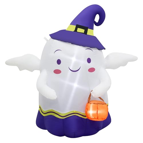 4FT Halloween Inflatable Cute Ghost Decoration Built-in LEDs - image 7