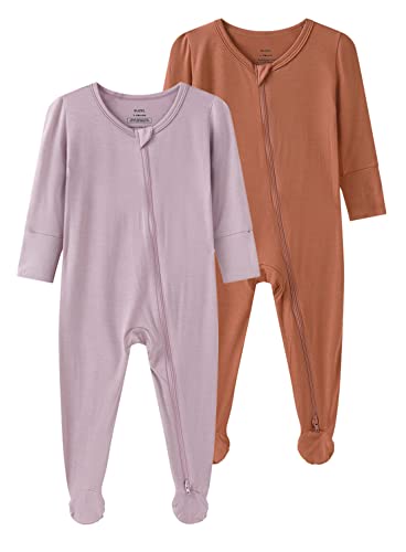 Image of Viscose from Bamboo Baby Footie Pajamas -Baby Infant Boys Girls Long Sleeve One Piece Romper - Sleep 'N Play PJ - 0-24 Months