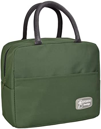ZVOSOO Insulated Lunch Bags for Women and Men, Reusable kids Lunch Bags, Waterproof Lunch Bag,Multi-Pocket Lunch Bags for Work, Office, Picnic, Outdoor(Military Green)