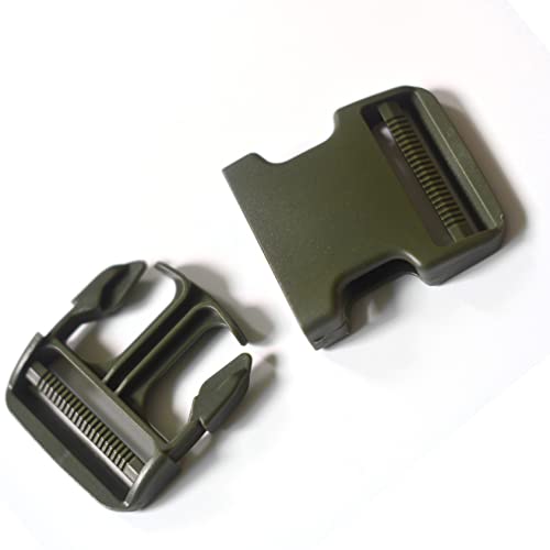 Buckle For 2 Inch/50Mm Strap Webbing, 2 Set Quick Side Release Buckles 4 Pcs Tri-Glide Slide Dual Adjustable No Sewing Clips Snaps Heavy Duty Plastic Replacement For Nylon Webbing Straps Backpack Fanny Pack Belt Dog Collars #TOP5