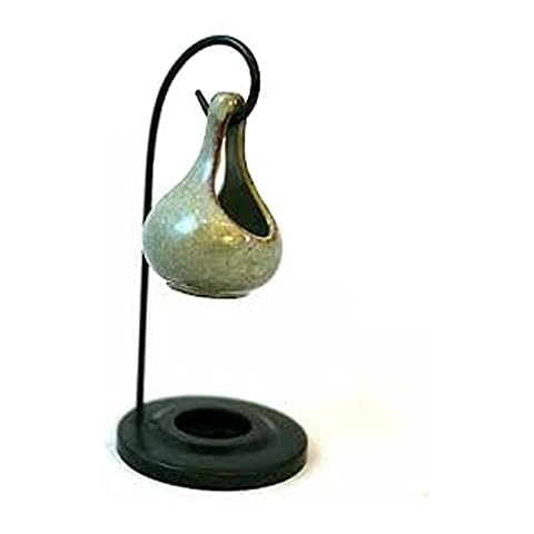 TECH ISLAND Oil Burner, Hanging Teardrop Cut Out Oil Burner Essential Oils and Wax Melt Burner Warmer Tea Light Holder Fragrance the Home Aromatherapy Witchcraft (Green) Cover