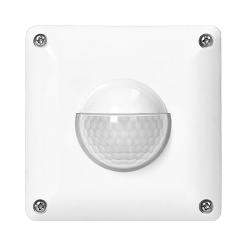 Miratic Detector De Movimiento 2 y 3 Hilos 190 Grados IP65 Alcance Máx. 10m para Caja De Conexiones - Control Time/Lux/ON-Off Blanco