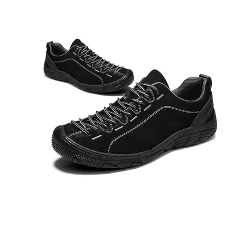 Men's Suede Lace Up Low Top Hiking Shoes Casual Outdoor Comfortable Non-Slip Lightweight Fashion Walking Shoes Camping Sneakers