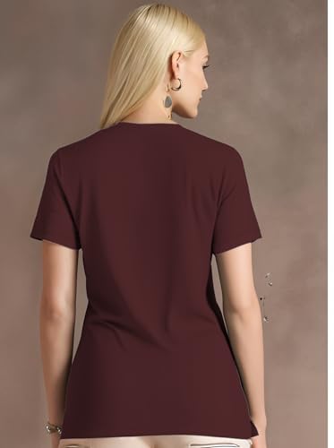Image of Mack Jonney Ribbed |Regular Fit | Half Sleeves 100% Cotton Polo Neck Self Design with Zip T-Shirt for Women-M950
