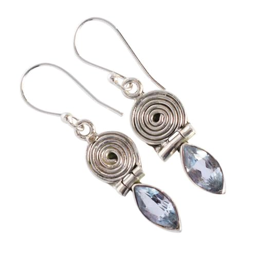 Boucles d'oreilles topaze bleue en argent pour look élégant