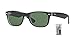Ray-Ban RB2132 6052 55MM New Wayfarer Square Sunglasses for Men for Women +Bundle with Accessory Eyewear Kit(Black on Transparent/Crystal Lens G-15 Green)+