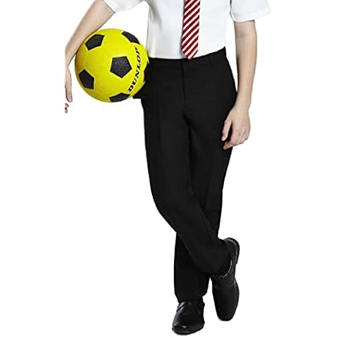 Listers Schoolwear Boys Elasticated Pull Up School Trousers Easy Dress Pull On Black Grey Navy 2-16 Years (No Fiddly Zips or Hooks!) Cover