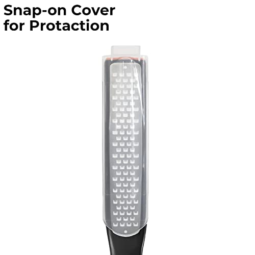 Cohesion Cheese Grater & Lemon Zester - Cheese, Citrus, Garlic, Ginger, Nutmeg, Chocolate, Fruits, Handheld Zester Grater - Sharp Premium Stainless Steel Blade With Protective Cover - Coarse #TOP6