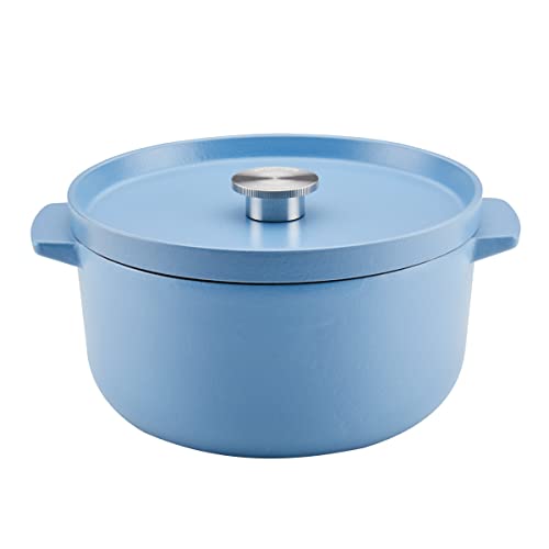 Image of KitchenAid Enameled Cast Iron Dutch Oven /Casserole, 6 Quart, Blue Velvet