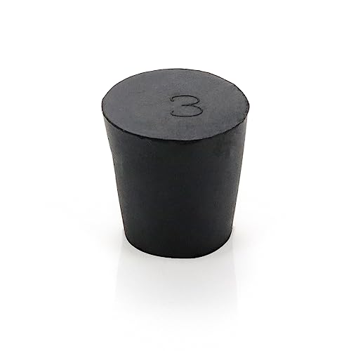 Coshar Rubber Stoppers #3 Size Stoppers For Lab, Household And Industrial- 24Mm X 18Mm, 25Mm Long, Black (10Pcs) #TOP1
