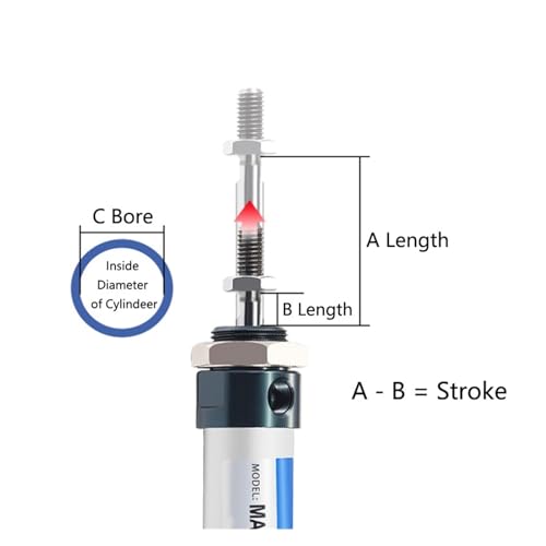 Cylindre pneumatique anti blocage alésage 16mm course 500mm double effet